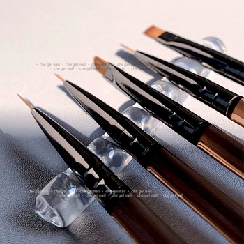 Jaapani stiilis lihtne küünekunsti pliiatsihoidja, fototeraapia pliiats, värvitud pliiats, lauaarvuti hoiuriiul, mitme võrega kristallvaigust 5-võrega riiul