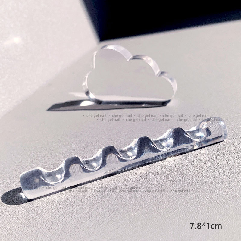 Jaapani stiilis lihtne küünekunsti pliiatsihoidja, fototeraapia pliiats, värvitud pliiats, lauaarvuti hoiuriiul, mitme võrega kristallvaigust 5-võrega riiul