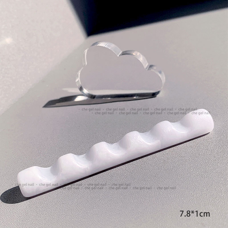 Jaapani stiilis lihtne küünekunsti pliiatsihoidja, fototeraapia pliiats, värvitud pliiats, lauaarvuti hoiuriiul, mitme võrega kristallvaigust 5-võrega riiul