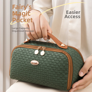 Piiriülene kosmeetikakott, tipptasemel reisikott, suure mahutavusega naiste kosmeetikakott, kahekordse avausega suur hoiukott