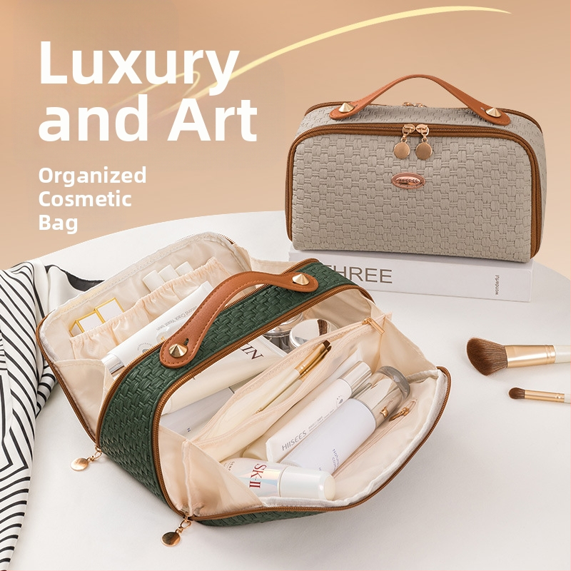 Piiriülene kosmeetikakott, tipptasemel reisikott, suure mahutavusega naiste kosmeetikakott, kahekordse avausega suur hoiukott