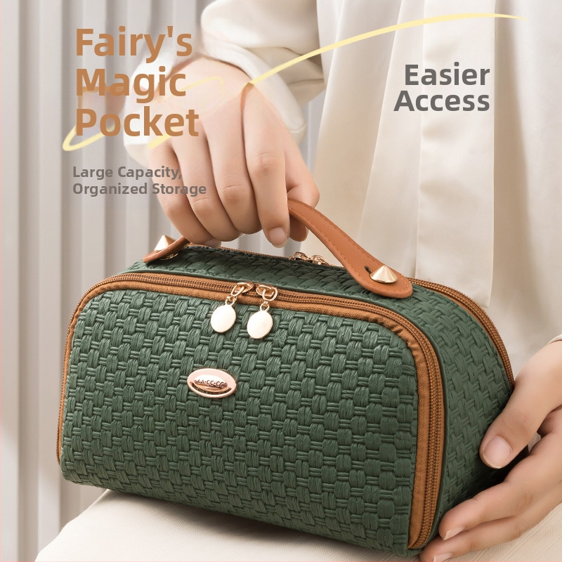 Kozmetická taška Cross-border, luxusná cestovná toaletná taška s veľkou kapacitou, dámska kozmetická taška s dvojitým otváraním a veľkým otváraním