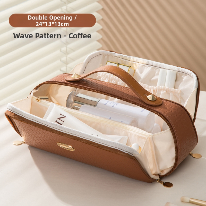 Piiriülene kosmeetikakott, tipptasemel reisikott, suure mahutavusega naiste kosmeetikakott, kahekordse avausega suur hoiukott