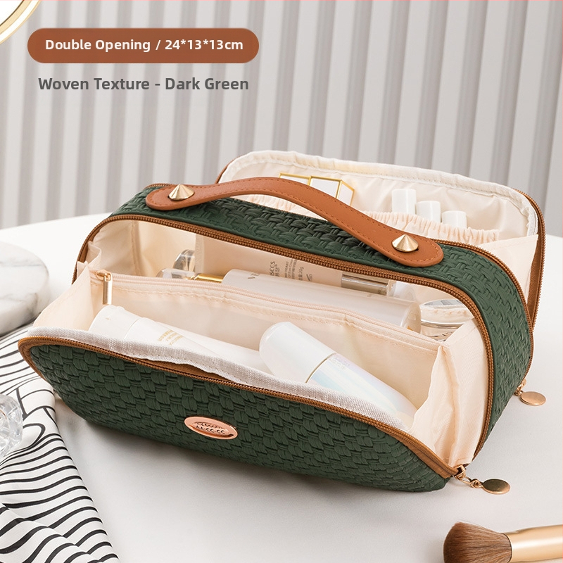 Piiriülene kosmeetikakott, tipptasemel reisikott, suure mahutavusega naiste kosmeetikakott, kahekordse avausega suur hoiukott