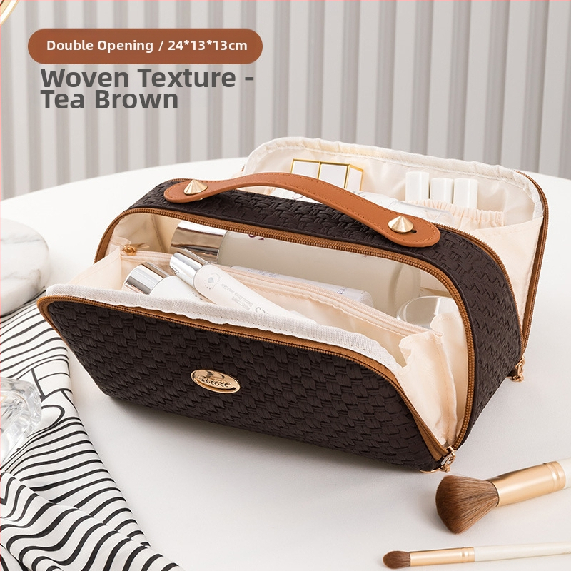 Piiriülene kosmeetikakott, tipptasemel reisikott, suure mahutavusega naiste kosmeetikakott, kahekordse avausega suur hoiukott