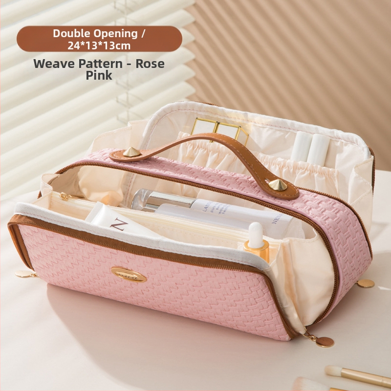 Piiriülene kosmeetikakott, tipptasemel reisikott, suure mahutavusega naiste kosmeetikakott, kahekordse avausega suur hoiukott