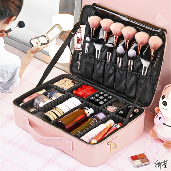 Ilukomplekt juuksuritarvikud aksessuaarid ambulatoorse kohvri nahkkohver ratastega meigikunstnik multifunktsionaalne juuksurisalong ilumeik