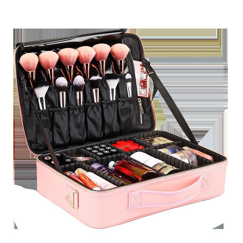 Ilukomplekt juuksuritarvikud aksessuaarid ambulatoorse kohvri nahkkohver ratastega meigikunstnik multifunktsionaalne juuksurisalong ilumeik