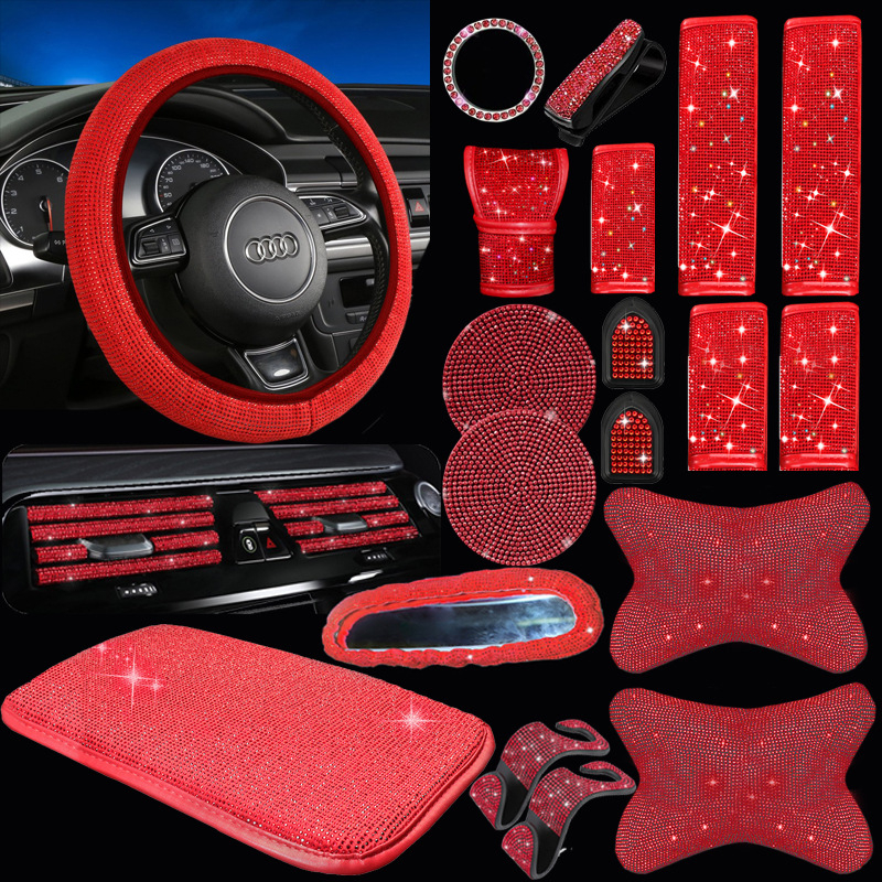 Autotelefoni hoidik, õhutusava riba, täisteemantvärvi alusraam, peatugi, turvavöö kate, kinnaste tõmmits, silmaklamber