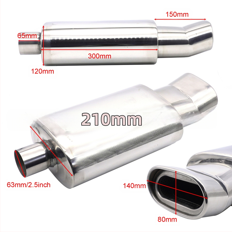 Фабрика Директна автомобилна модификация от неръждаема стомана за спортни автомобили звукова вълна универсална изпускателна тръба наклонено оръдие с нисък, тежък и дебел звуков барабан