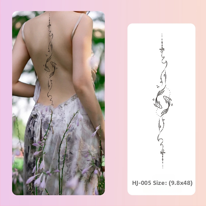 Selgroo taimsete tätoveeringute kleebised Ins Style magus ja vürtsikas tüdrukute mahl veekindel pikaajaline poolpüsiv simulatsioonitätoveering kõrgetasemeline meel