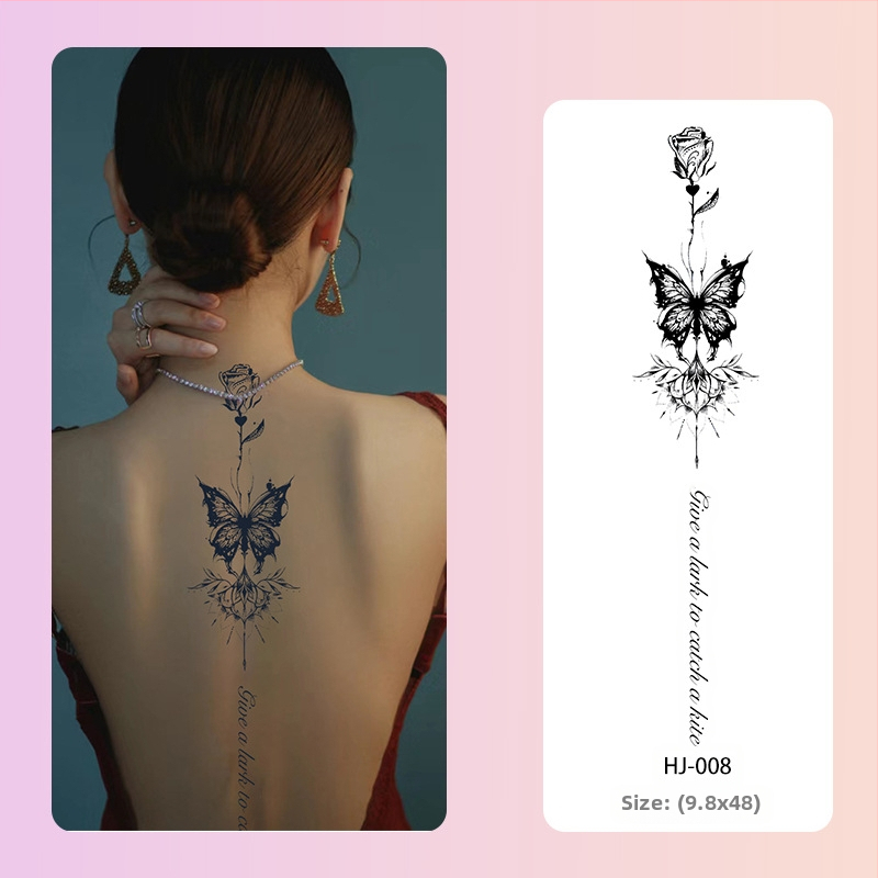 Selgroo taimsete tätoveeringute kleebised Ins Style magus ja vürtsikas tüdrukute mahl veekindel pikaajaline poolpüsiv simulatsioonitätoveering kõrgetasemeline meel