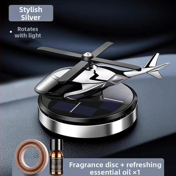 Päikeseenergial töötav pöörlev helikopteri autokaunistus loominguline aroomiteraapia armatuurlaud piiriülene meeste autotarvikute lõhnahoidja