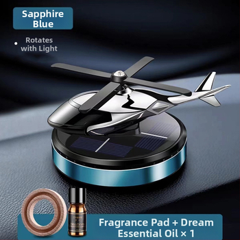 Päikeseenergial töötav pöörlev helikopteri autokaunistus loominguline aroomiteraapia armatuurlaud piiriülene meeste autotarvikute lõhnahoidja