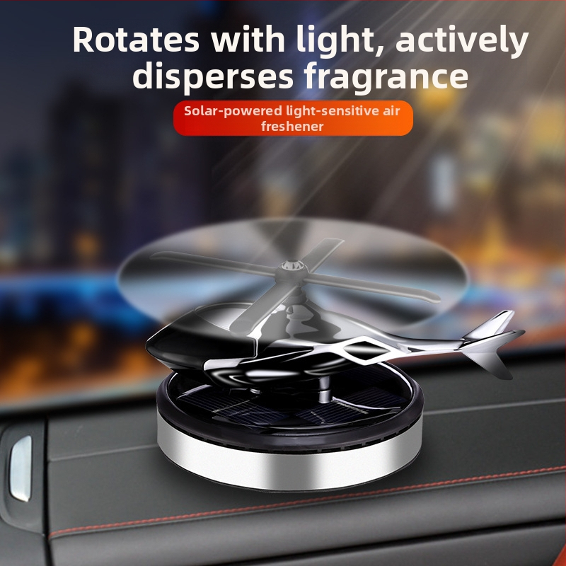 Solárne poháňaná rotačná vrtuľníková ozdoba do auta, kreatívna aromaterapeutická palubná doska, cezhraničné pánske doplnky do auta, držiak vône