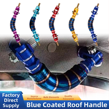 Tai kuummüügis olev auto modifitseeritud katuse käepidemega võidusõidusisustus alumiiniumisulamist küpsetatud sinise konksuga dekoratiivse käepidemega käetugi