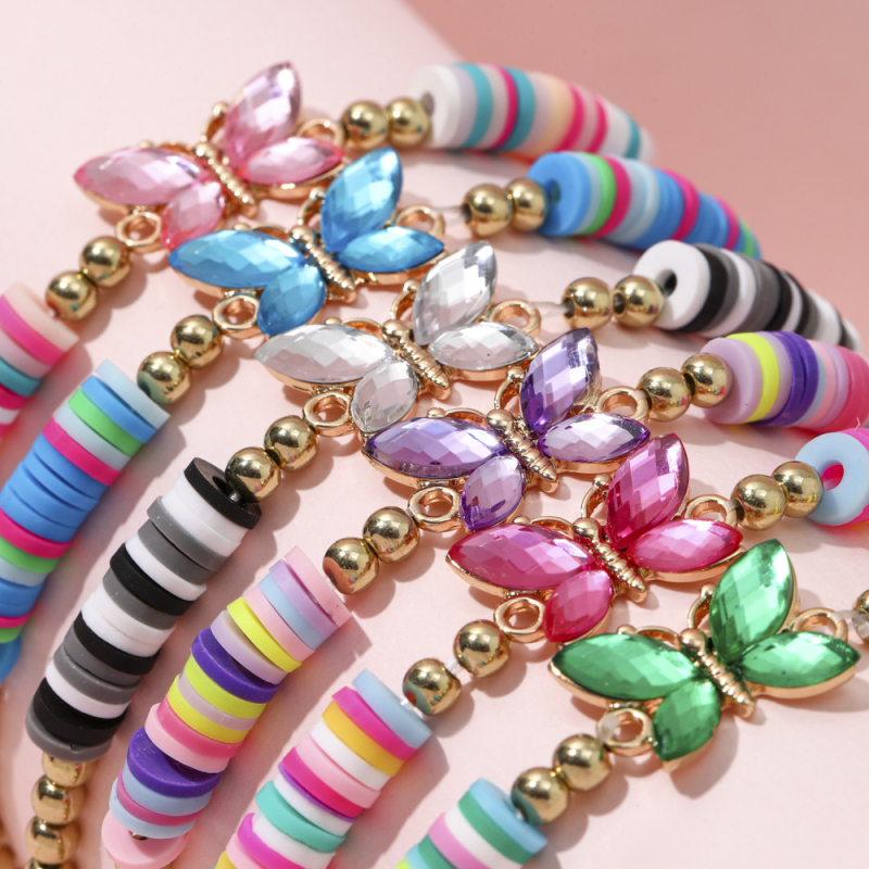 Piiriülene uus laste käevõru naistele suvine tipptasemel pehme keraamiline käevõru õpilastele mõeldud käevõru esimene ehe tüdrukute liblikakäevõru