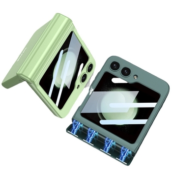 Sobib Samsung Z Flip6/5/4 mobiiltelefoni ümbrisele. Flip-30% soodsam virnastatud ekraanile. Magnetilise hingega kestkilega kõikehõlmav kaitseümbris.