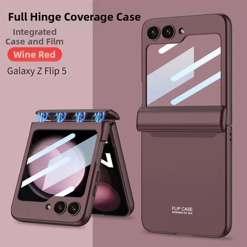 Sobib Samsung Z Flip6/5/4 mobiiltelefoni ümbrisele. Flip-30% soodsam virnastatud ekraanile. Magnetilise hingega kestkilega kõikehõlmav kaitseümbris.