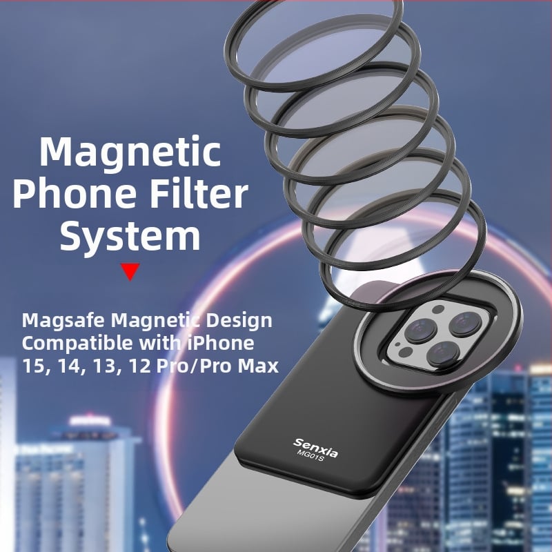 Filter za mobitel Magsafe magnetski adapter za bazu pogodan za Apple iPhone 16 mobitel, leća za mobitel, smanjenje Nd svjetla, crna