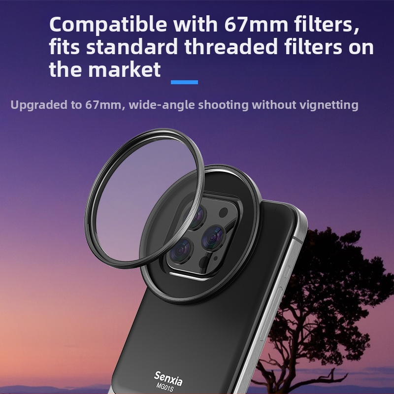 Filter mobilného telefónu, magnetický adaptér MagSafe, vhodný pre Apple iPhone 16, redukcia svetla Nd, čierny