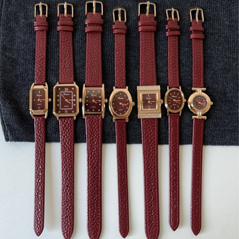 Dinimi Niche Antique Ancora punane käekell naistele 2025. aasta uus saabumine kerge luksuslik vintage päris vööga naiste käekell