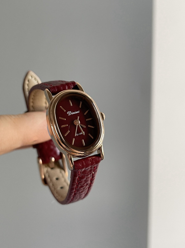 Dinimi Niche Antique Ancora punane käekell naistele 2025. aasta uus saabumine kerge luksuslik vintage päris vööga naiste käekell