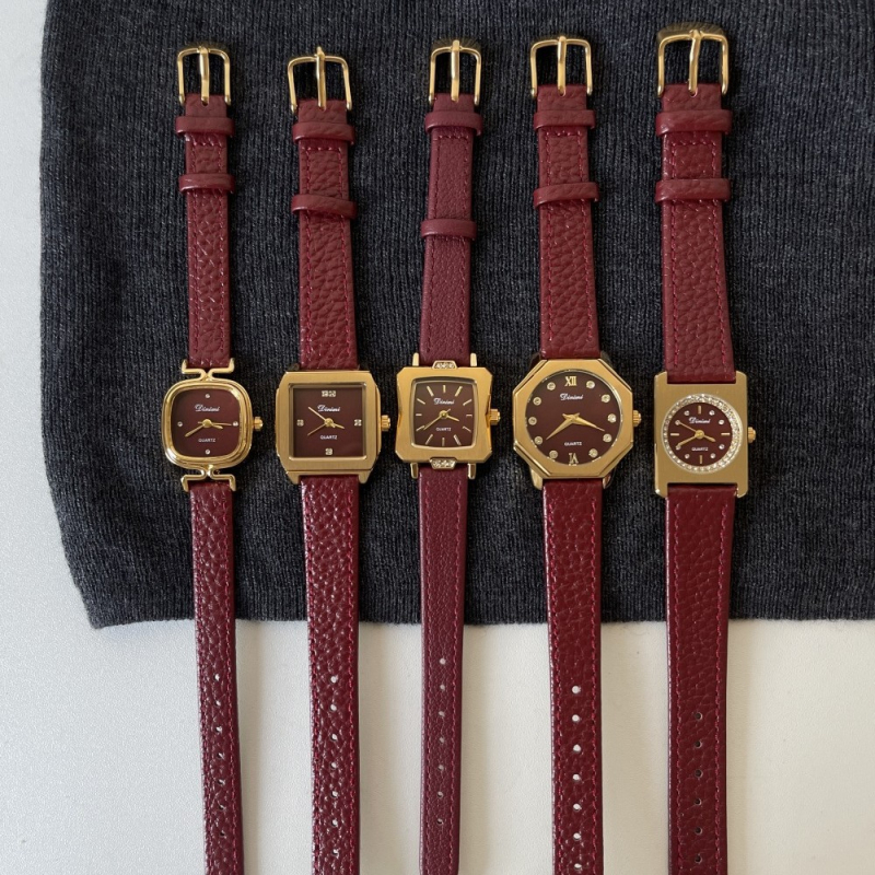 Dinimi Niche Antique Ancora punane käekell naistele 2025. aasta uus saabumine kerge luksuslik vintage päris vööga naiste käekell