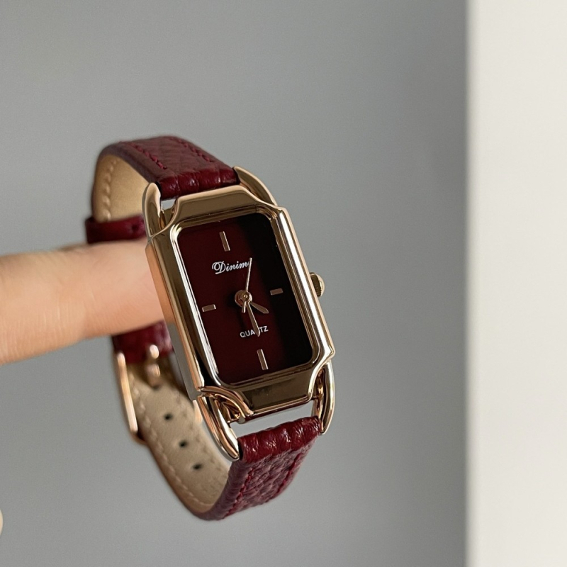Dinimi Niche Antique Ancora punane käekell naistele 2025. aasta uus saabumine kerge luksuslik vintage päris vööga naiste käekell