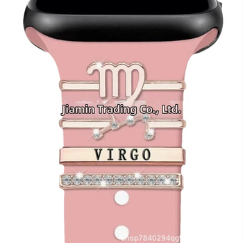 Kaheteistkümne sodiaagimärgi dekoratiivne küünekomplekt sobib Apple Watchi silikoonrihmaga rhinestones aksessuaaridele sodiaagi ripatsiga