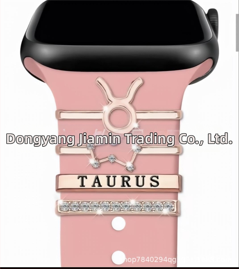 Kaheteistkümne sodiaagimärgi dekoratiivne küünekomplekt sobib Apple Watchi silikoonrihmaga rhinestones aksessuaaridele sodiaagi ripatsiga