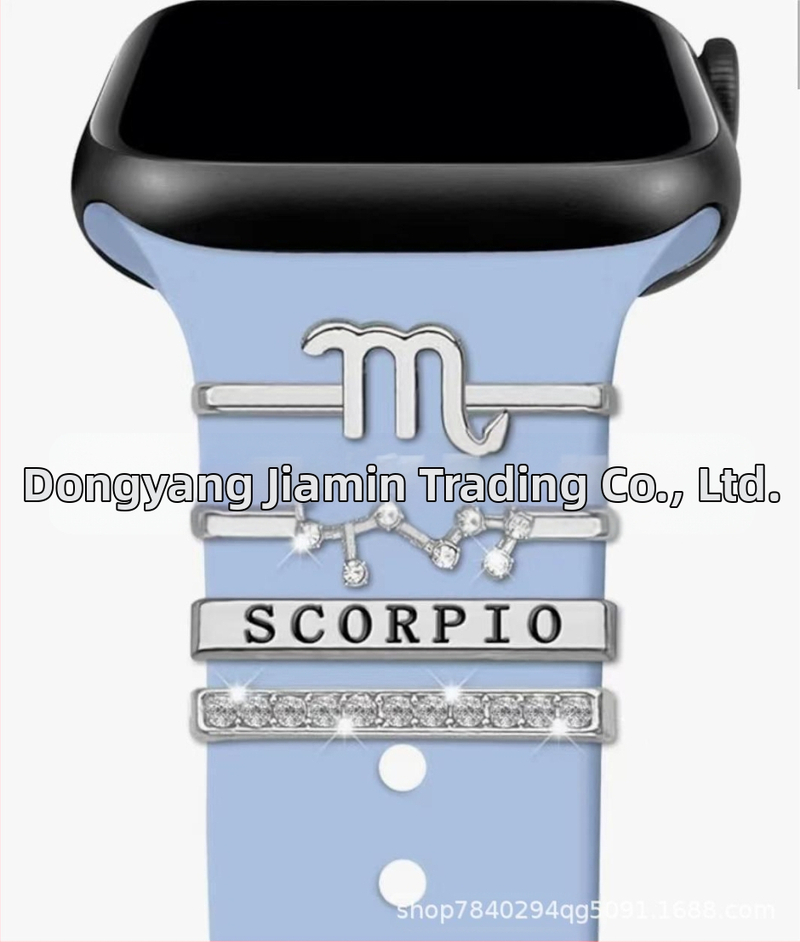 Kaheteistkümne sodiaagimärgi dekoratiivne küünekomplekt sobib Apple Watchi silikoonrihmaga rhinestones aksessuaaridele sodiaagi ripatsiga