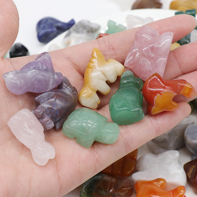 1577-1-tolline nikerdus väikestele loomadele naturaalne kristall-ahhaatkivi küülik koer pingviin kass kilpkonn lind dinosaurus