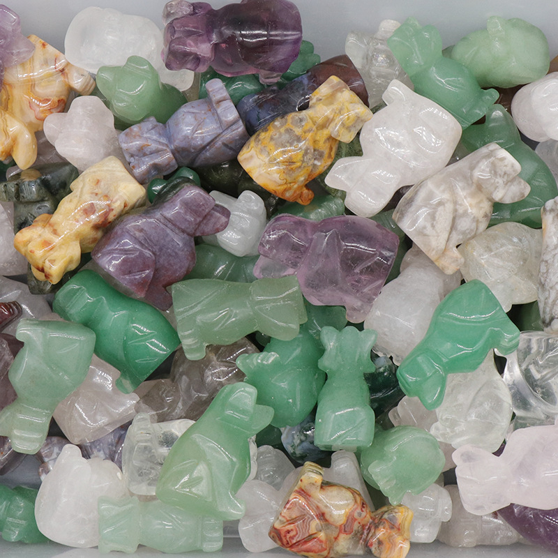 1577-1-tolline nikerdus väikestele loomadele naturaalne kristall-ahhaatkivi küülik koer pingviin kass kilpkonn lind dinosaurus