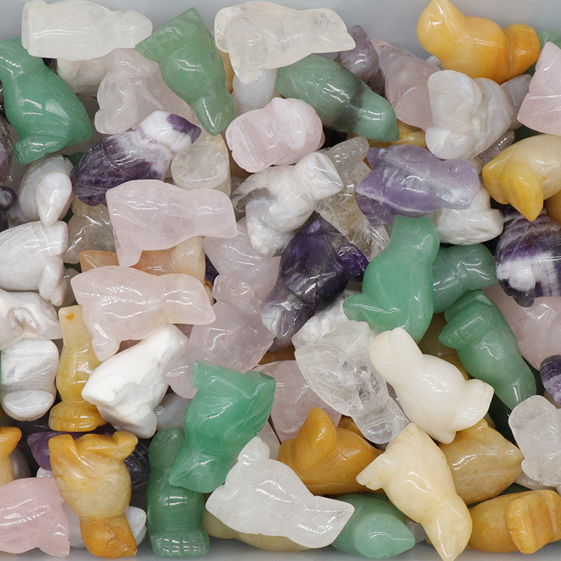 1577-1-tolline nikerdus väikestele loomadele naturaalne kristall-ahhaatkivi küülik koer pingviin kass kilpkonn lind dinosaurus