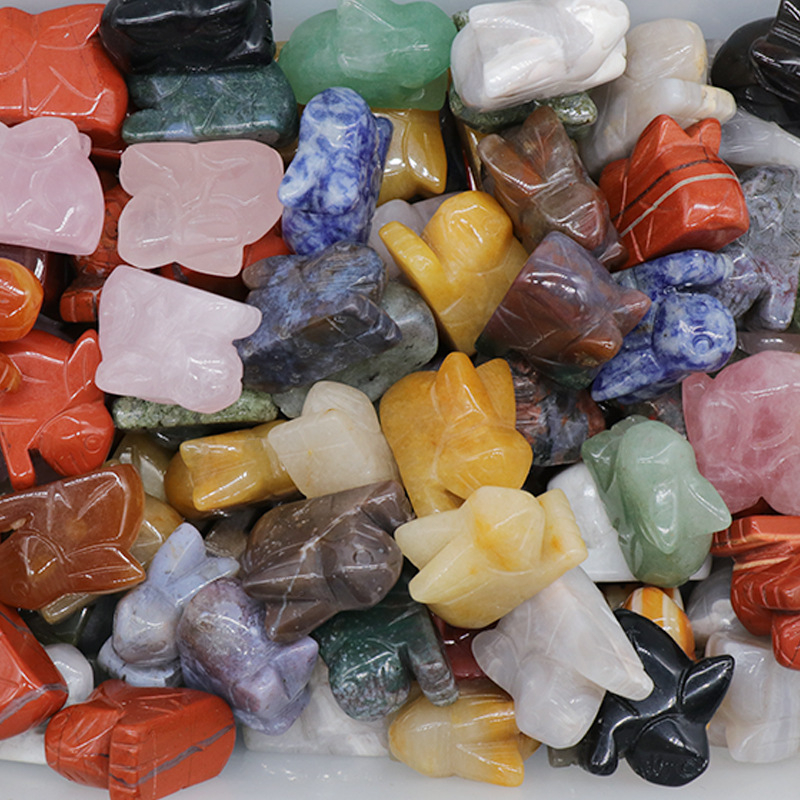 1577-1-tolline nikerdus väikestele loomadele naturaalne kristall-ahhaatkivi küülik koer pingviin kass kilpkonn lind dinosaurus