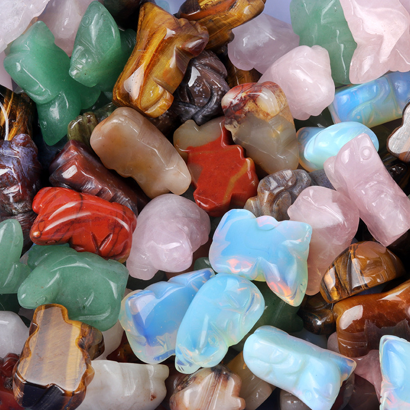 1577-1-tolline nikerdus väikestele loomadele naturaalne kristall-ahhaatkivi küülik koer pingviin kass kilpkonn lind dinosaurus