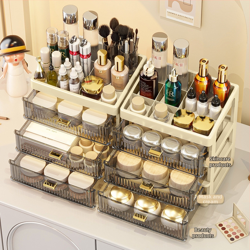 Úložný box na kozmetiku, priehľadná zásuvka, kancelársky stôl, organizér na papiernictvo