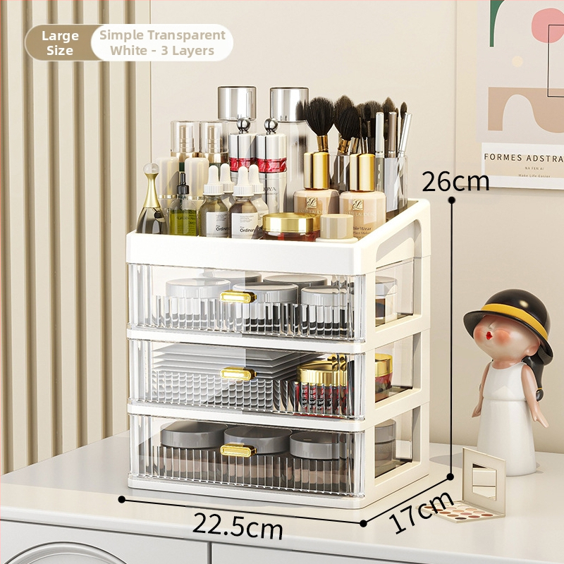 Lauaarvuti hoiukast kosmeetika hoiuriiul läbipaistev sahtliga kontorilaud kirjatarvete korraldamiskast