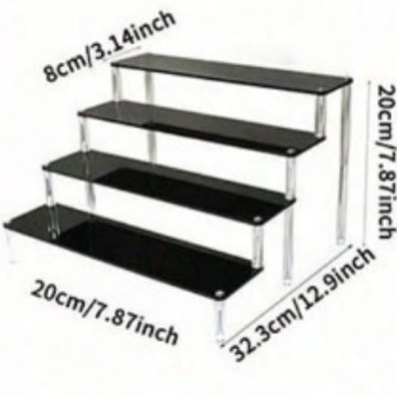Must akrüülist hoiuriiul, käsitsi valmistatud hoiuriiul, koogikeste vitriin, sobib koduseks pulmadeks, sünnipäevapeoks