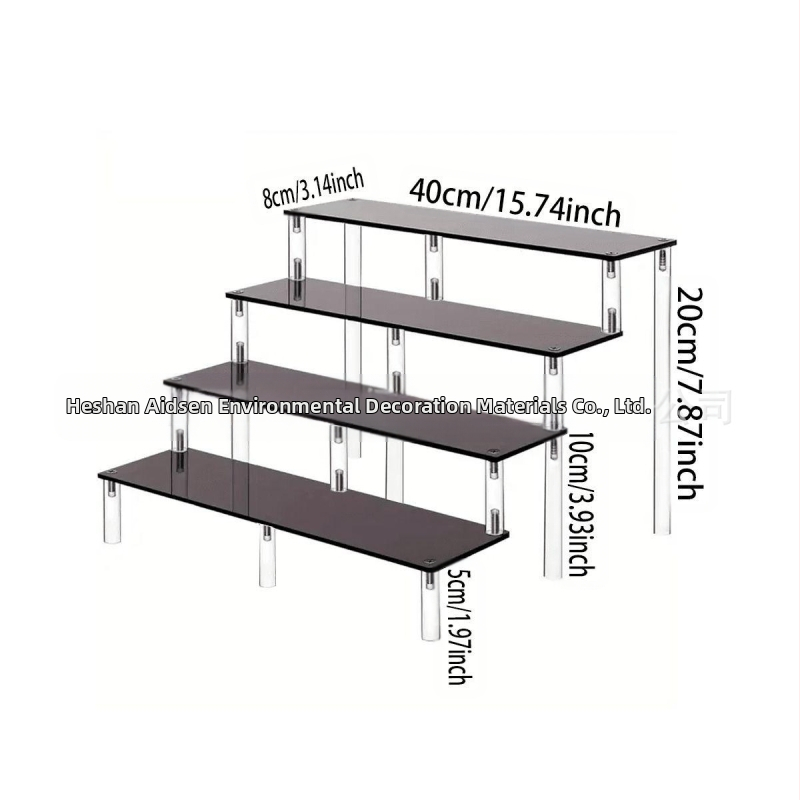 Must akrüülist hoiuriiul, käsitsi valmistatud hoiuriiul, koogikeste vitriin, sobib koduseks pulmadeks, sünnipäevapeoks