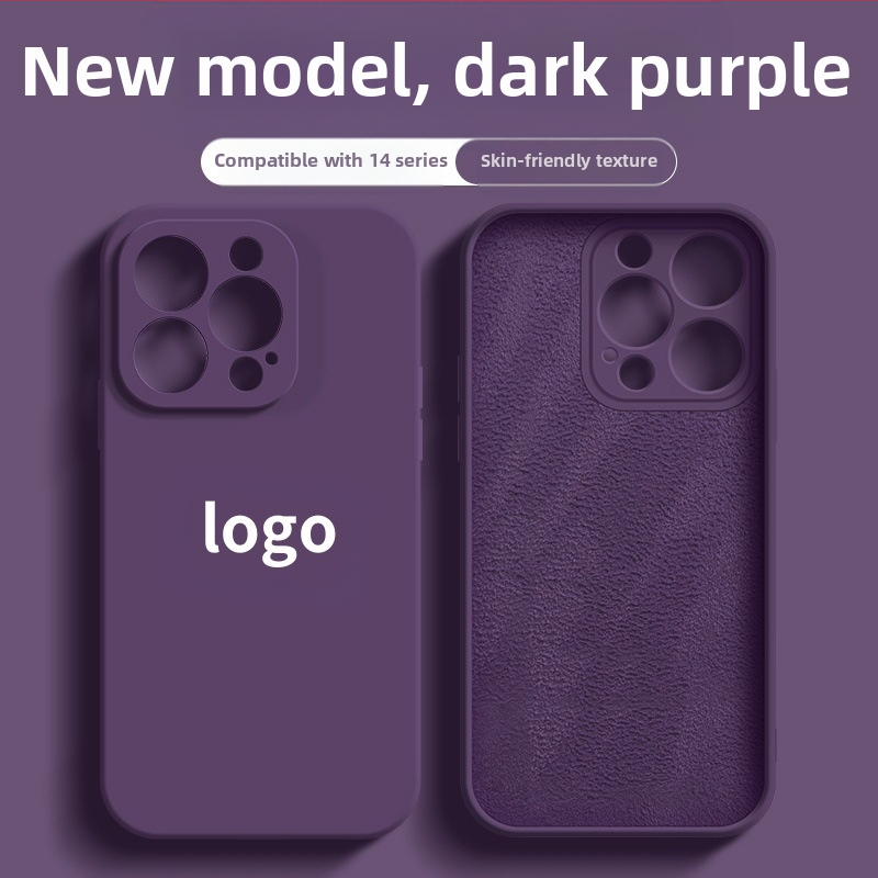 Piemērots Apple 17Promax Liquid tālruņa maciņam Iphone14Pro Straight Edge silikona 13" īpaši plānam universālam Xr maciņam