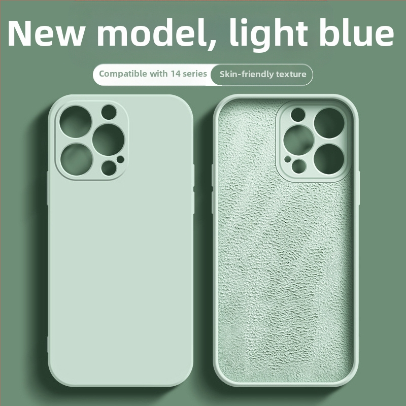 Piemērots Apple 17Promax Liquid tālruņa maciņam Iphone14Pro Straight Edge silikona 13" īpaši plānam universālam Xr maciņam