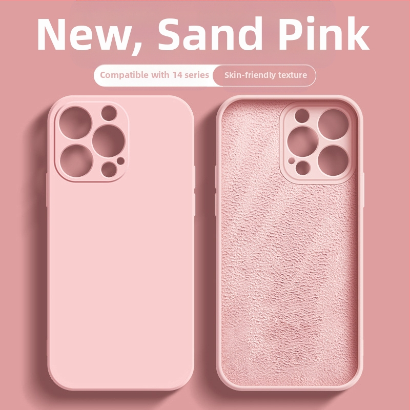 Piemērots Apple 17Promax Liquid tālruņa maciņam Iphone14Pro Straight Edge silikona 13" īpaši plānam universālam Xr maciņam