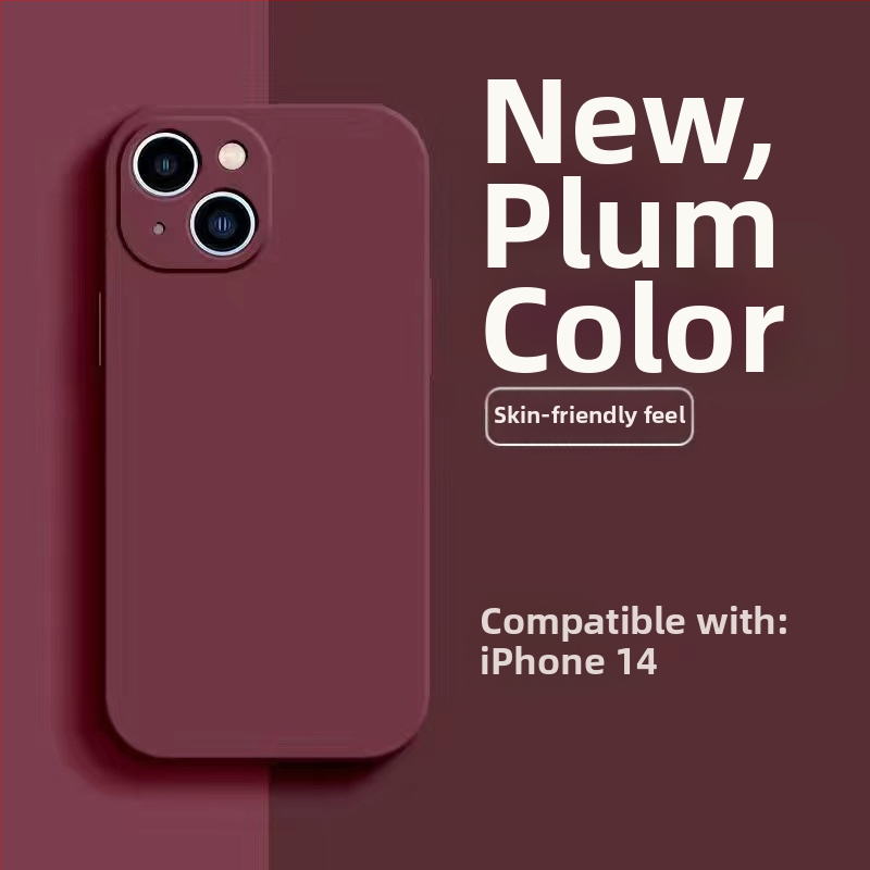 Piemērots Apple 17Promax Liquid tālruņa maciņam Iphone14Pro Straight Edge silikona 13" īpaši plānam universālam Xr maciņam