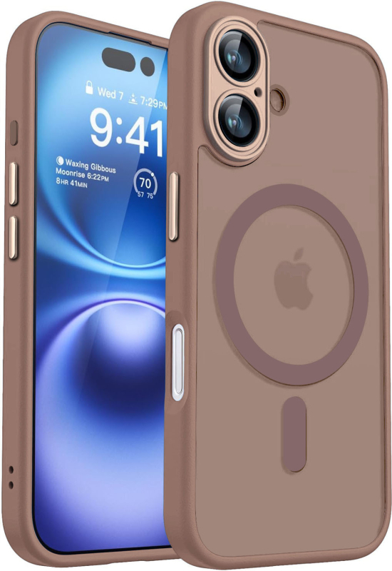 Sobib iPhone 16 Pro mobiiltelefoni ümbrisele, magnetiline imav 15, nahatunnetusega härmas õun 13, läätsekile, õlisprei 11, kaitseümbris