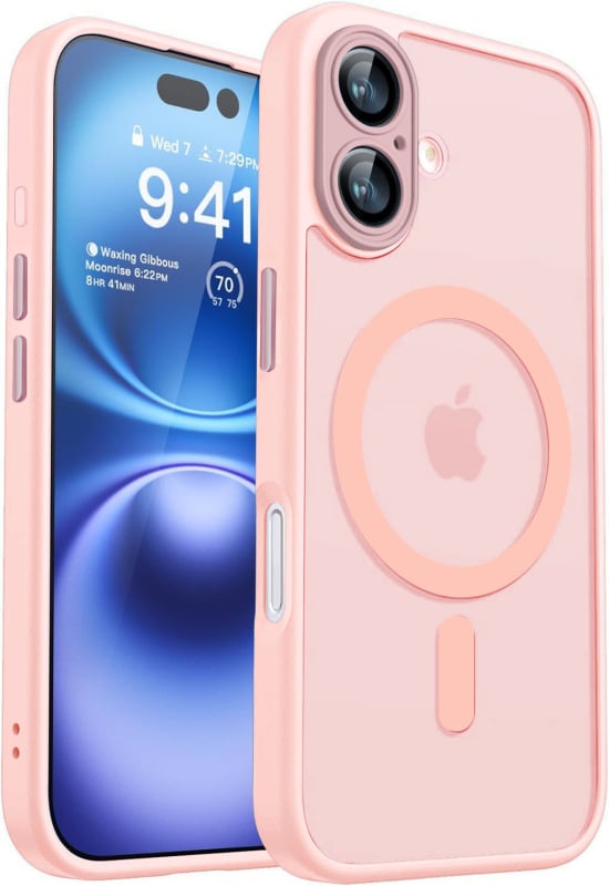 Sobib iPhone 16 Pro mobiiltelefoni ümbrisele, magnetiline imav 15, nahatunnetusega härmas õun 13, läätsekile, õlisprei 11, kaitseümbris