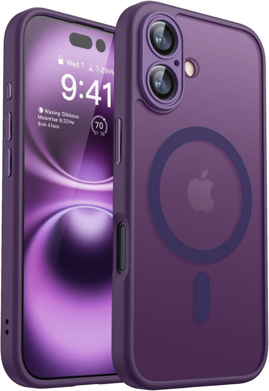 Sobib iPhone 16 Pro mobiiltelefoni ümbrisele, magnetiline imav 15, nahatunnetusega härmas õun 13, läätsekile, õlisprei 11, kaitseümbris