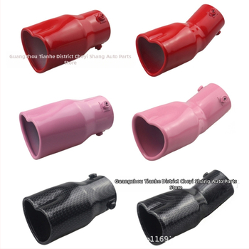 Pārrobežu karsti pārdota automašīna universāla astes kakla sabiezējums sirds formas universāls nerūsējošā tērauda cepts zils izplūdes caurule modificēts izpūtējs