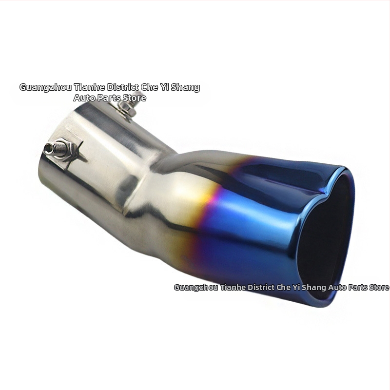 Pārrobežu karsti pārdota automašīna universāla astes kakla sabiezējums sirds formas universāls nerūsējošā tērauda cepts zils izplūdes caurule modificēts izpūtējs